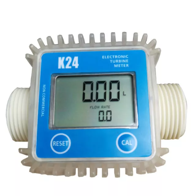 Pro K24 LCD Turbine Digital Diesel Fuel Flow Meter Gauge Tool For Water Liquid