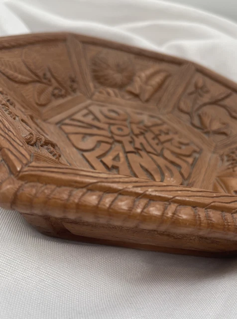 Vintage Coco Joe's Hapa-Wood Flowers of the Islands Hawaiian Dish Hawaii