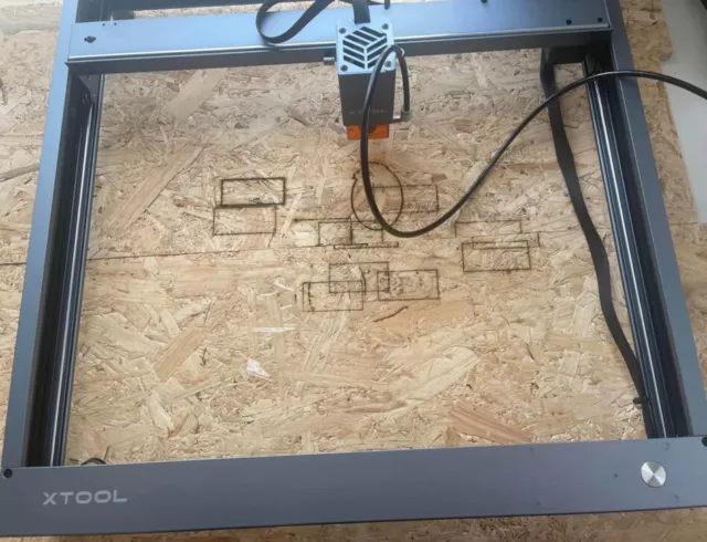 xtool d1 laser engraver 10w With Air Assist and Rotary Attachment