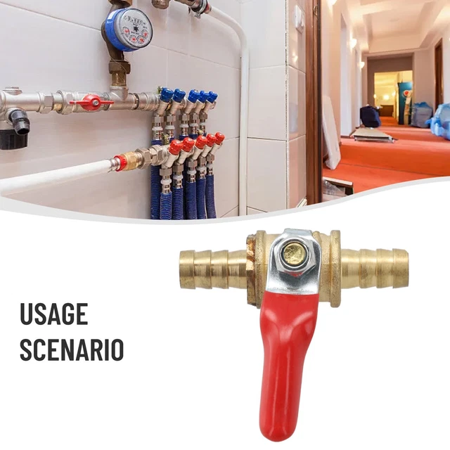 Robinet à Bille En Laiton JNNJ - 10mm, Double Entrée, Poignée Rouge - Pour Scooters, Motos, Arrosage
