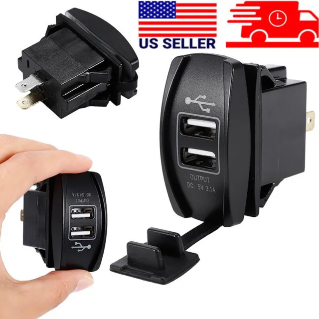 3.1A Phone Charger Car Power Outlet Dual USB Ports Socket Adapter Accessories