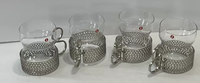 4 Iittala Finland Tsaikka Tea Coffee Glasses Cups Timo Sarpaneva Design 3