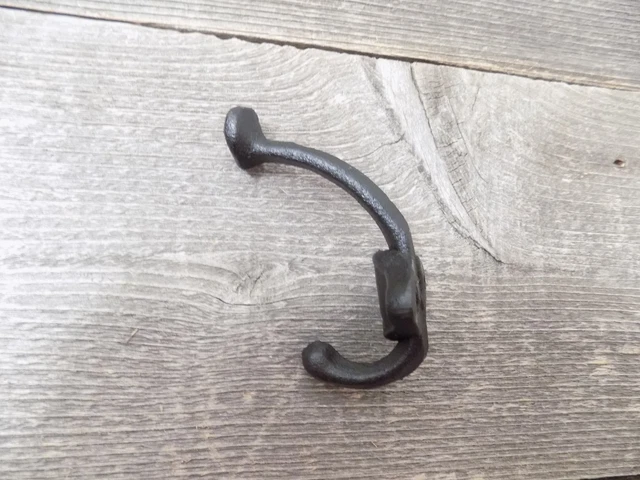 10 Black Coat Hooks Hat Rack Hall Tree Closet Cast Iron Restoration Hardware Cup 2