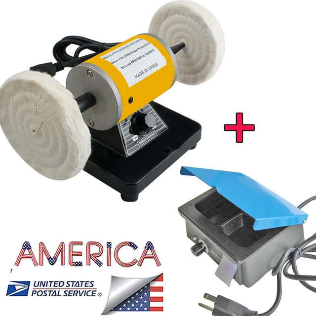 US Ship-Dental Lab Lathe Bench Jewelry Polisher +3-Well Analog Wax Melt  Heater