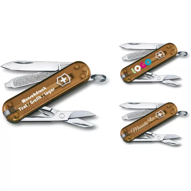 Victorinox Classique SD Chocolat Fudge Personnalisé Avec Nom 0.6223.T55G Braun