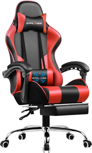 Gaming Chair, Computer Chair with Footrest and Lumbar Support, Height Adjustable