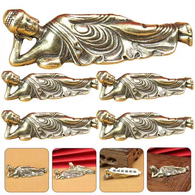 5 Pcs Reclining Buddha Ornament Retro Statue Decor Pure Copper