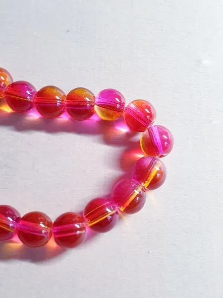 10 x Zweifarbige Glasperlen zum Basteln Schmuckherstellung Beads Rund Ø 8mm