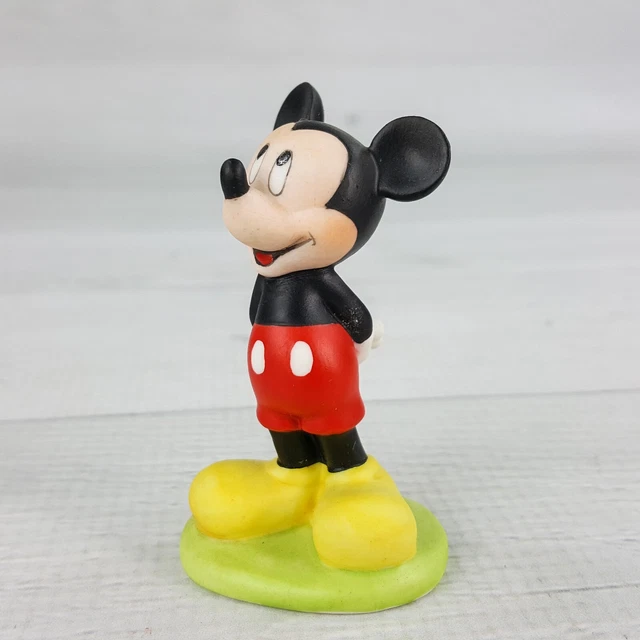 Vintage Disney Porcelain 2.5" Mickey Mouse Figurine Hands Behind Back Looking Up