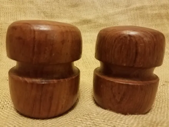 Vintage Mid Century Modern Teak Wood Salt and Pepper Shakers MCM Danish