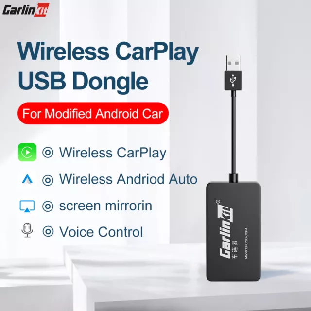 Carlinkit USB Wireless Android Auto Adapter Apple CarPlay Dongle Multimedia Play