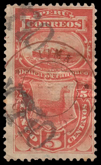 Pérou Taxe 13 1882 Timbres De 1874-79 Avec Surcharge Lima-Correos À Rouge MH