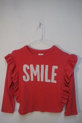 Next Girls “Smile” Print  Sweatshirt -Red- Age 8 Years (Na20)