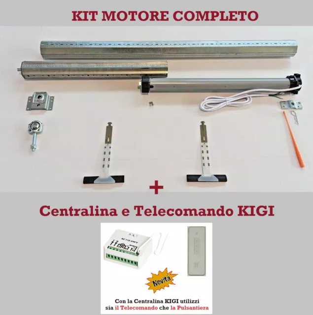 Kit Motore tapparella 100 Kg Completo Telecomando e Centralina RULLO REGOLABILE