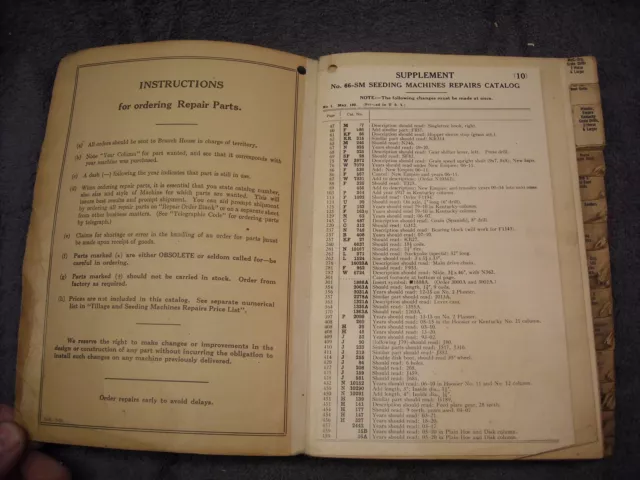 1926 No. 66-SM McCormick Deering Seeding Machines Parts Manual Drill Sow Planter 2