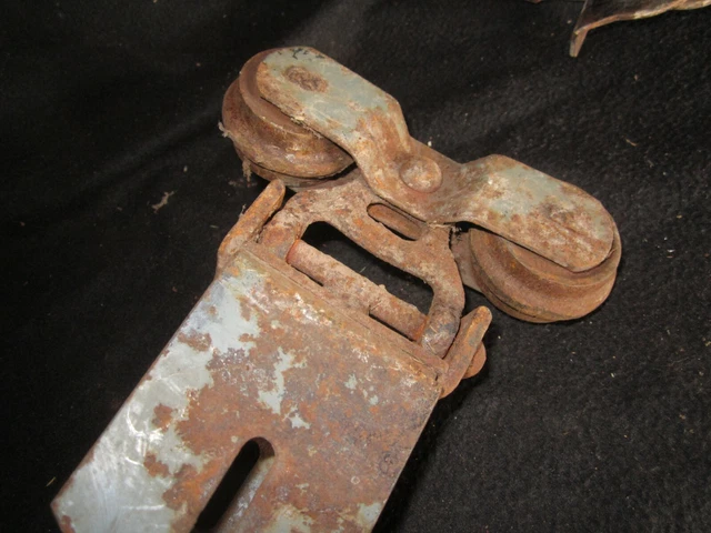 2 Vintage Antique Louden? 1600 Barn Shed Door Hanging Track Rollers 2