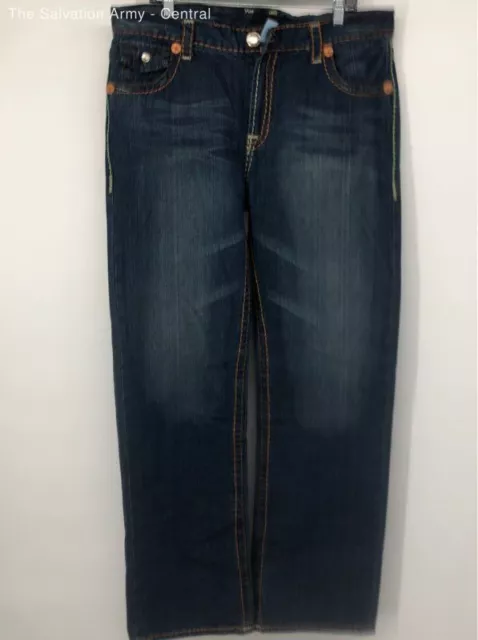 True Religion Mens Blue Joey Supert Medium Wash Denim Straight Jeans Size 38