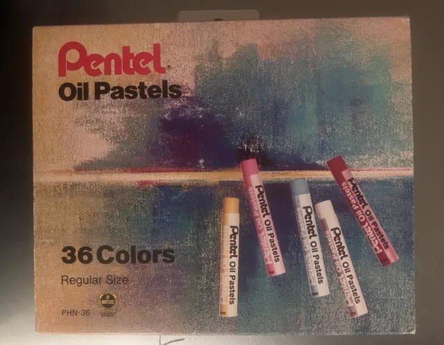 Pasteles al óleo con palo redondo Pentel ~ 36 colores ~ tamaño regular (PHN36)
