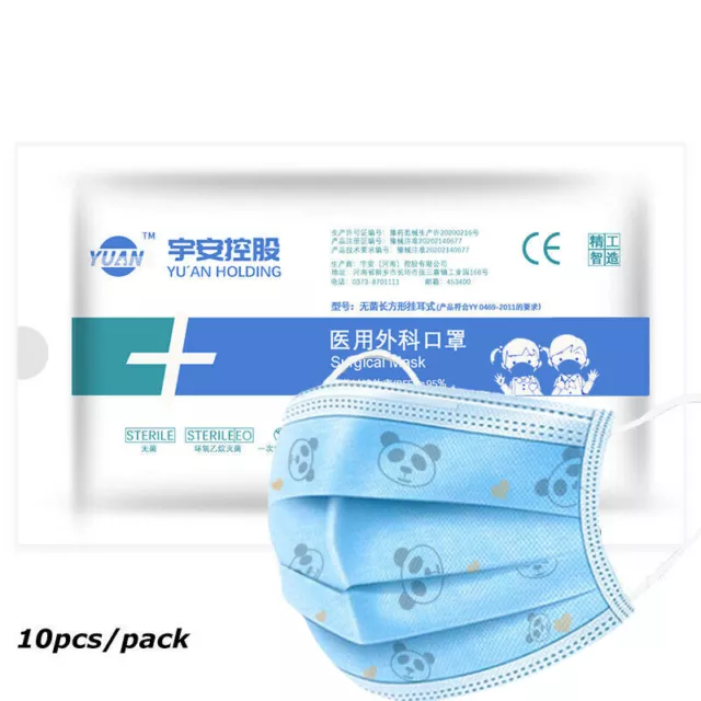 100x Child Kid Disposable Surgical Sterile Face Mask 3 Layers