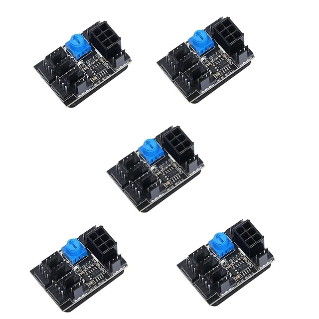 5X 3-Pin 4-Pin Fan Adapter PWM PC Case Cooling Fan Hub 8-Way Splitter 12V SpC1M8