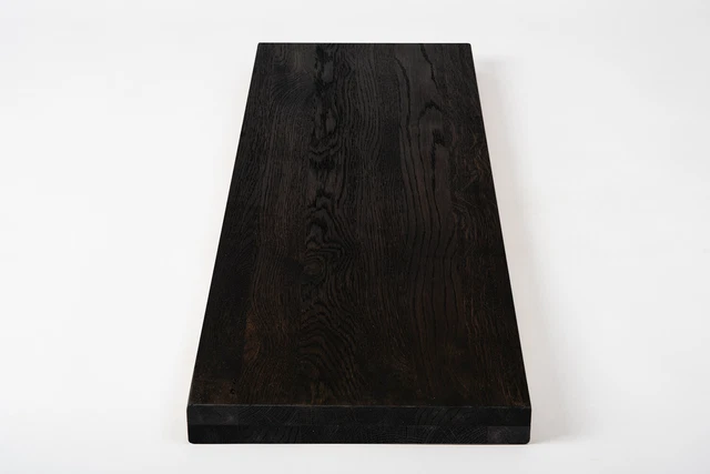 Escalera escalón estante de pared roble zonas ahumadas rústico 4 cm negro aceitado