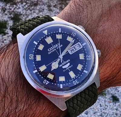 CITIZEN SEVEN STAR skin diver automatico tropic Vintage '70 Montre uhr