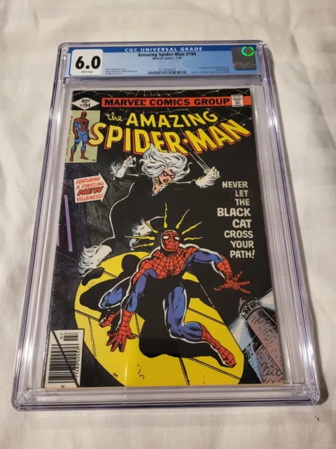 Amazing Spider-man # 194 CGC 6.0 white pages 1st app of the Black Cat