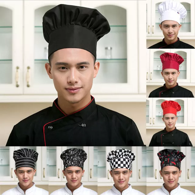 Chefs Hat Baker Professional Elastic Adjustable Adult Women Men Cook Cap