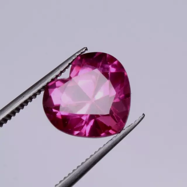 6.35 Ct. Natural Pink Sapphire Ceylon Flewess Heart Cut Faceted Loose Gemstone