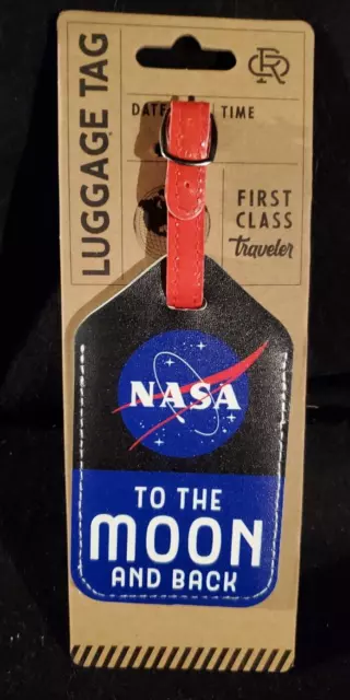 NASA LUGGAGE TAG: To the Moon and Back / Leather 5" x 2.75"