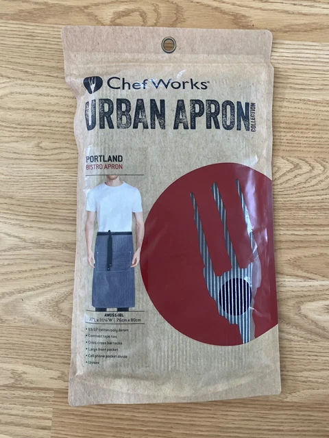 Chef Works Urban Portland Bistro Apron Striped Denim Unisex Apron