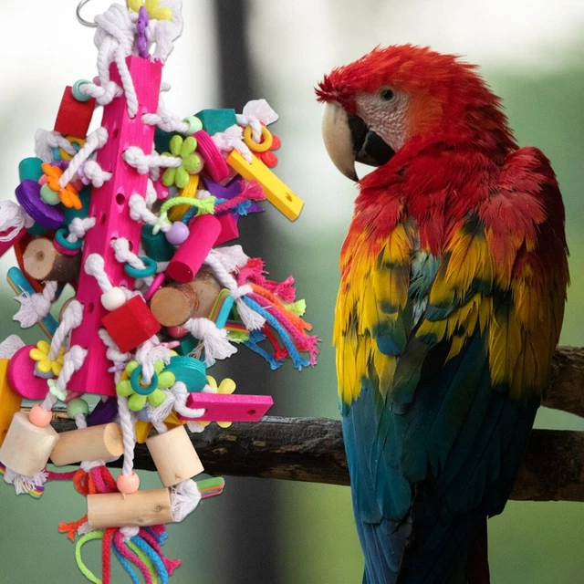 bird block knots 2x Vogel Block Knoten Ara Blöcke Budgie Kauen Spielzeug Papagei 5