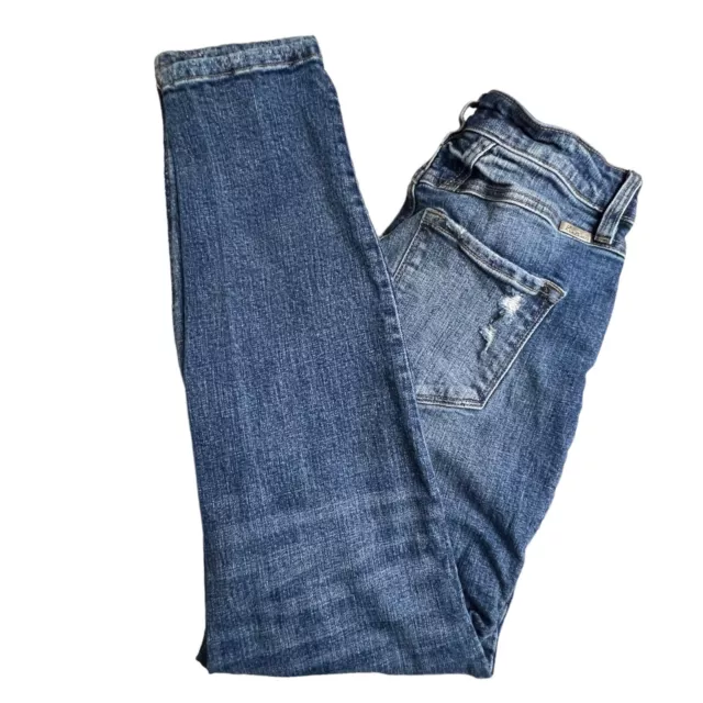 KANCAN WOMENS MEDIUM Wash High Rise Distressed Skinny Jeans 7/27 $27.99 ...