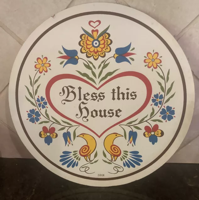 Vintage Pennsylvania Dutch Jacob Zook Bless This House Hex Sign 7 3/4" Vintage Pennsylvania Dutch Jacob Zook Bless This House Hex Sign 7 3/4"