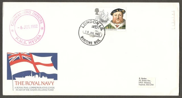 (AOP) FALKLAND ISLANDS WAR 1982 Task Force Ships cover HMS HYDRA