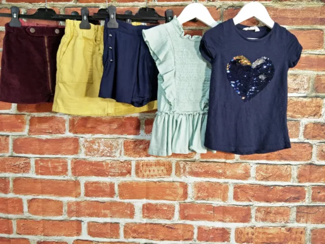 Girls Bundle Aged 4-5 Years Next H&M Zara T-Shirt Top Skirts Summer Hearts 110Cm
