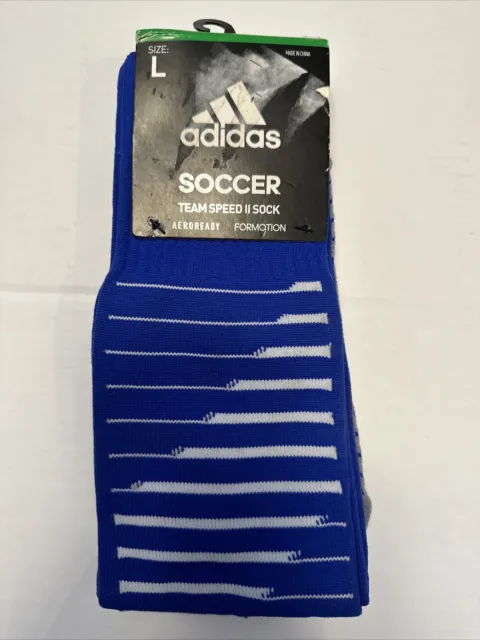 1 NWT Adidas Soccer Team Speed 2 Socks Blue Large