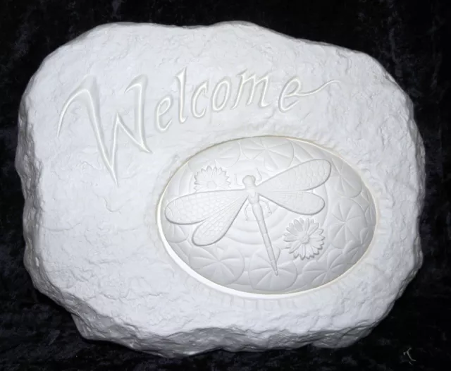 Ready to Paint Ceramic Bisque- Dragon Fly Welcome Plaque