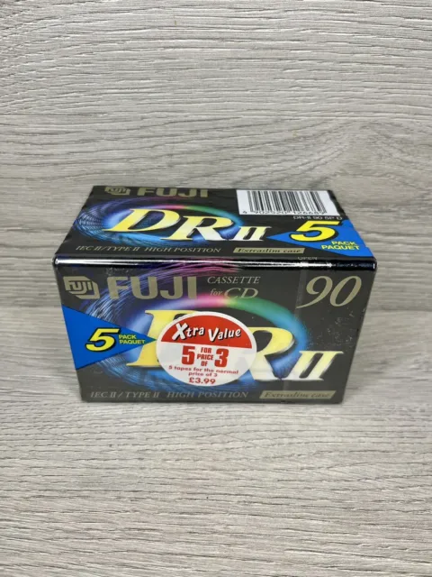 Fuji DR2 90 - 5 x Pack - 90 Minutes Chrome Blank Audio Cassette Tapes – NEW