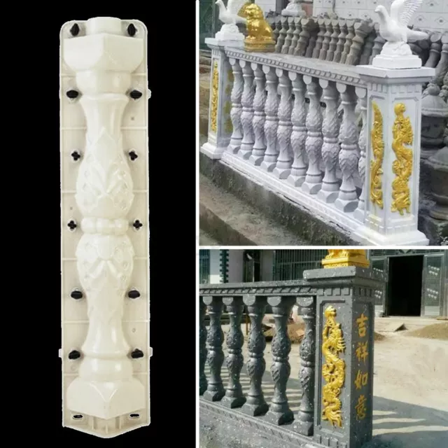 2 Pcs Moulds Balustrades Mold for Concrete Plaster Cement Plastic Casting