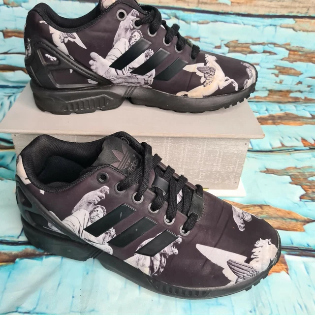 LADIES ADIDAS ZX Flux Torsion Mythology trainers Black/White UK 4 EUR