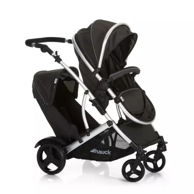 Hauck Geschwister Kinderwagen Duett 2 / Buggy für 2 Kinder / Sitz Oben Umbaubar