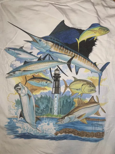 Men's Vintage Guy Harvey Fish Pocket T Shirt 2004 XL Beautiful Condition