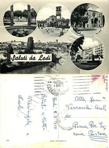 Cartolina Saluti da Lodi, vedutine - 1962