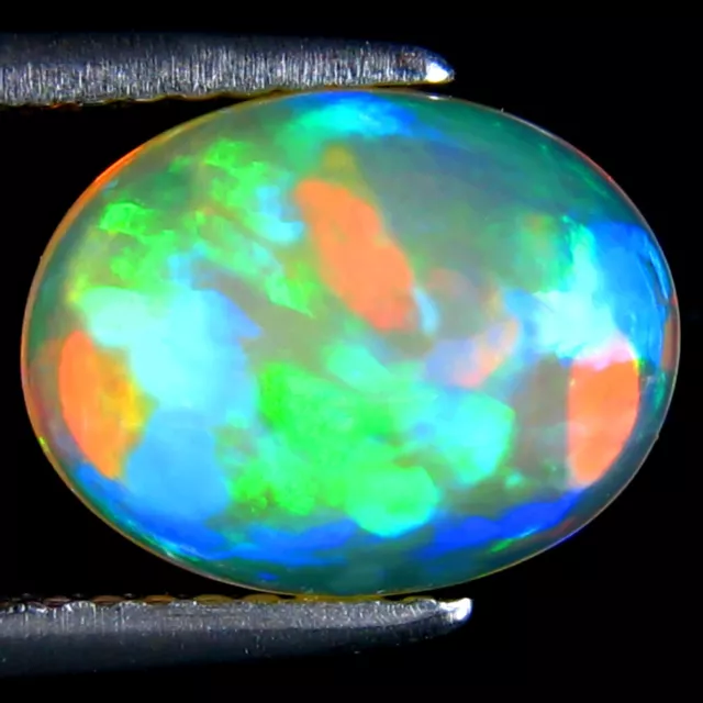 2.15 CT Terrific Ovale Cabochon (11 X 8 MM ) Éthiopie Jeu De Couleurs Arc en