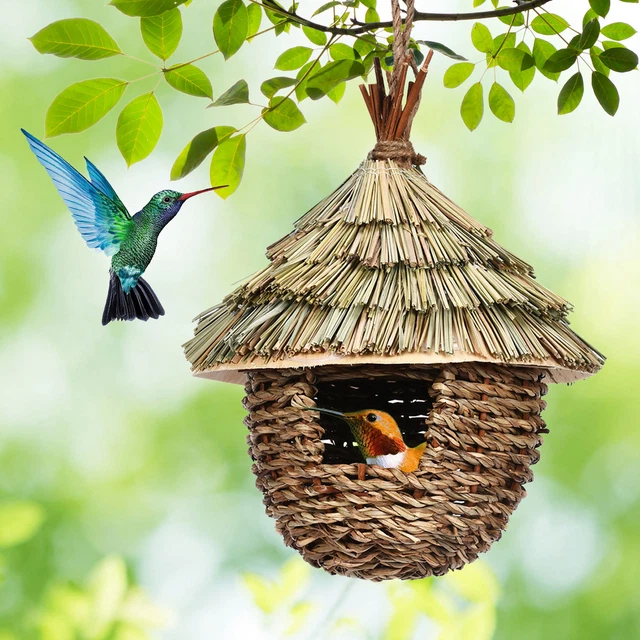Handwoven Straw Cage Nest/Pigeon Bird House Parrot Nest Pet Breeding Nesting NEW