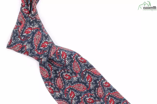 VTG Lanvin Crepe de Chine 4" Wide Silk Print Tie