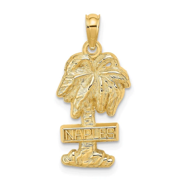 14K Yellow Gold NAPLES Palm Tree Charm