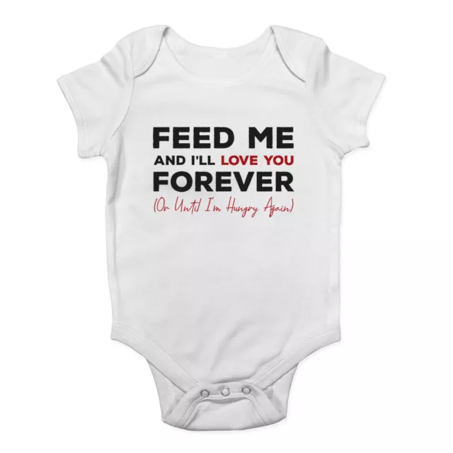 Funny Feed Me Baby Grow Vest I'll Love you Forever Bodysuit Boys Girls Gift