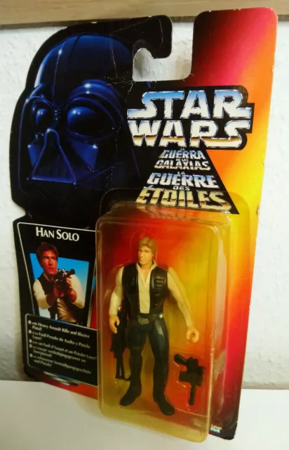 Star Wars Figur Han Solo mit Blaster und Assault Rifle Kenner 1995 POTF